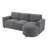 Modern Sectional Sofa 84.6" L-Shaped Sofa Couch With A Curved Chaise Lounge, USB Ports And Side Storage Pockets For Living Room-1474871285