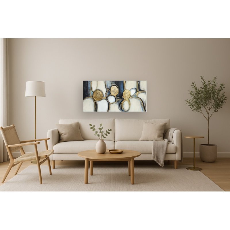 Toile abstraite GiIred Harmony Circles - 56 po x 28 po