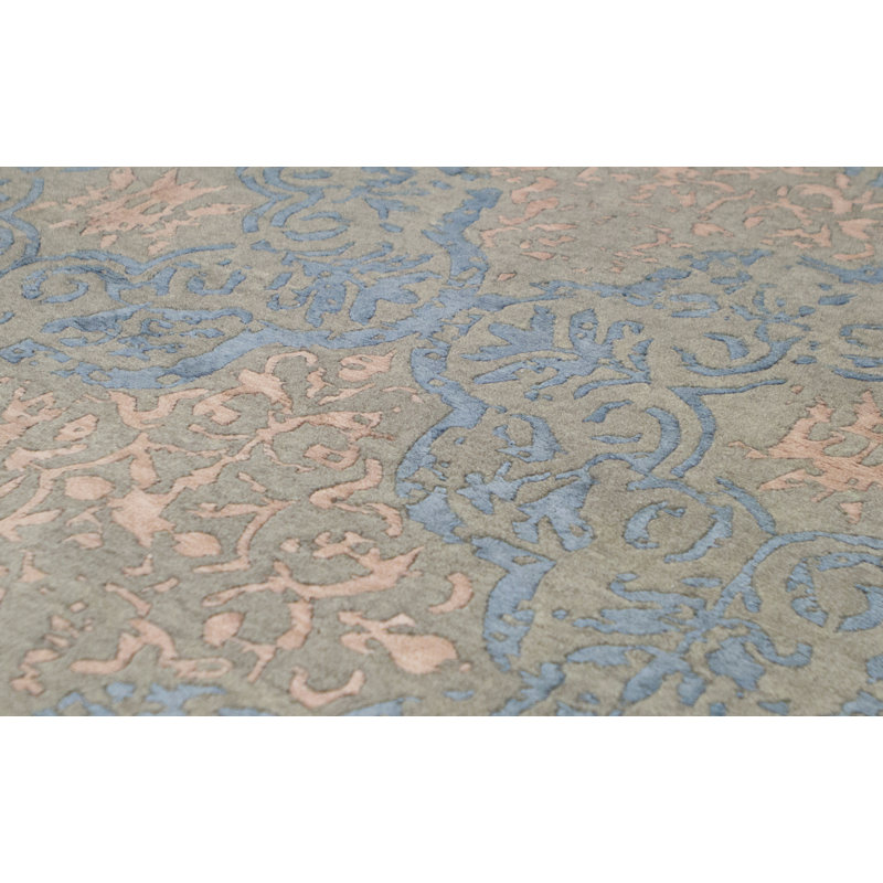 Ikat Area Rug in Gray/Light Blue/Beige