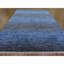 Tapis oriental en laine pure et épaisse nouée à la main 10 po x 14 po bleu denim, collection Chiaroscuro moderne A787C9A7B5C94FD1B528290E4D8D3FC4