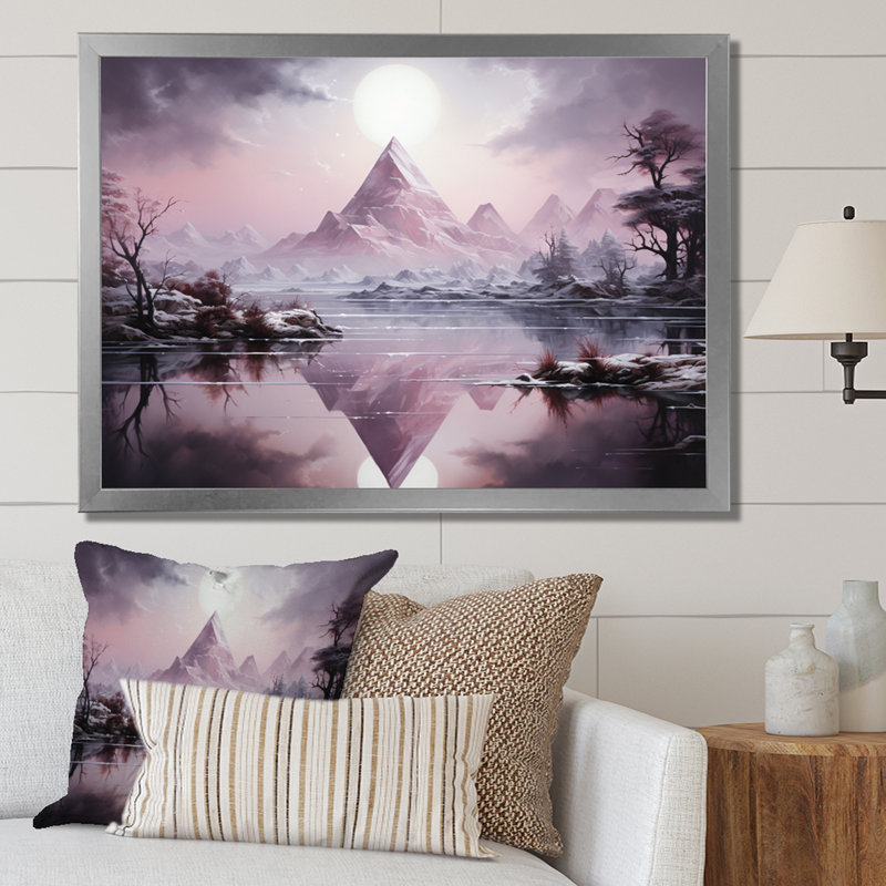 Pyramid Mystical Solitude - impression, H 24 po x l 32 po x P 1 po, Cadre photo argenté