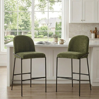 Ensemble de 2 tabourets de bar modernes et rembourrés pour cuisine ouverte