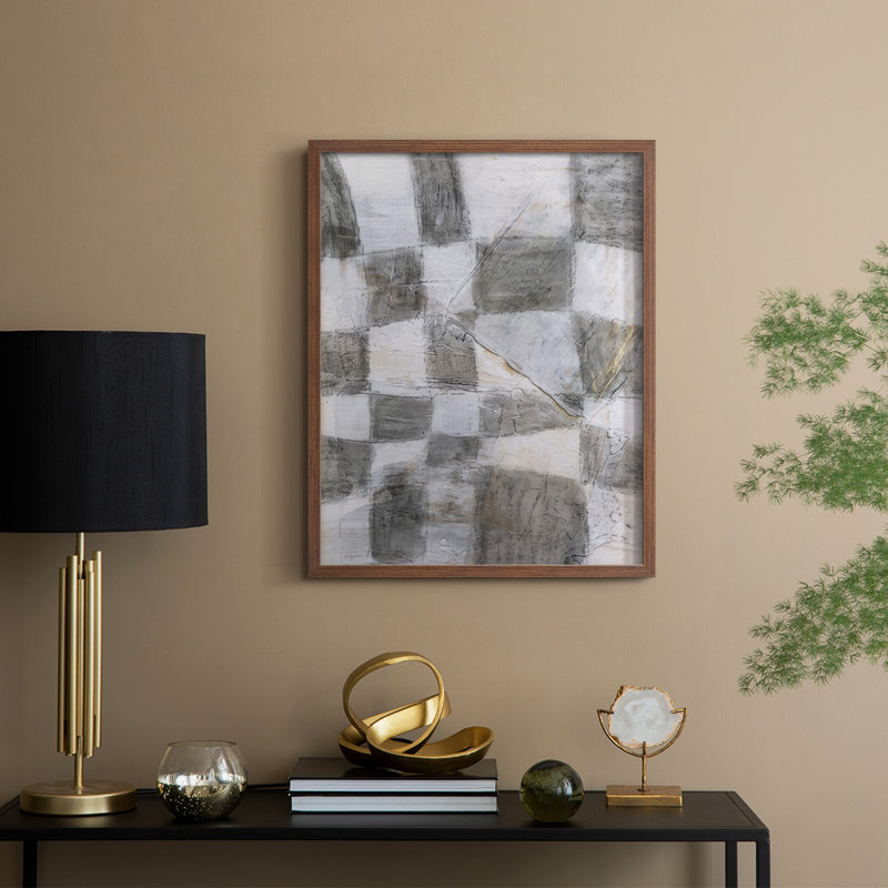 Rustic Textile II Framed Print - Solid Wood, 30" H x 24" W, Walnut