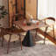Table de salle à manger carrée en bois manufacturé de couleur châtaignier-50946315