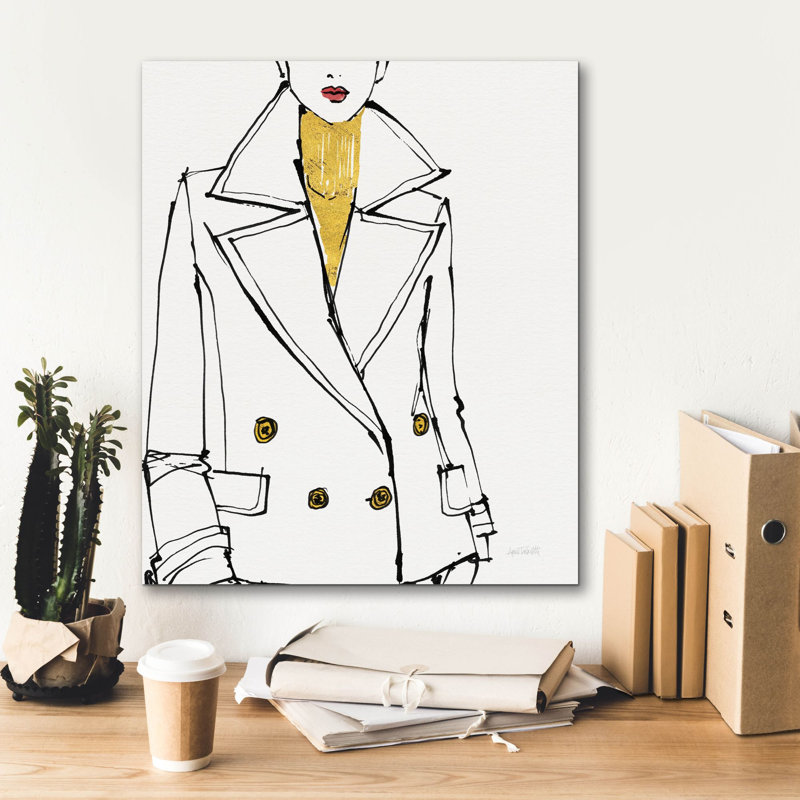 «Fashion Strokes 1 No Splatter» par Anne Tavoletti, art mural sur toile, H 24 po x l 20 po x P 0,75 po