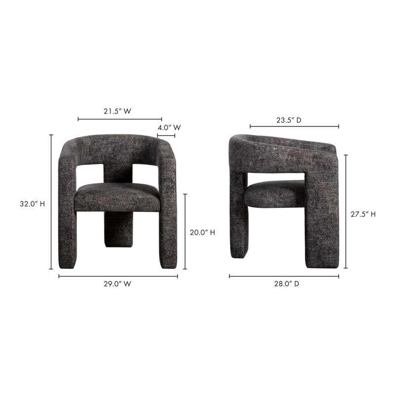 Elo Barrel Chair, Black Multi Boucle