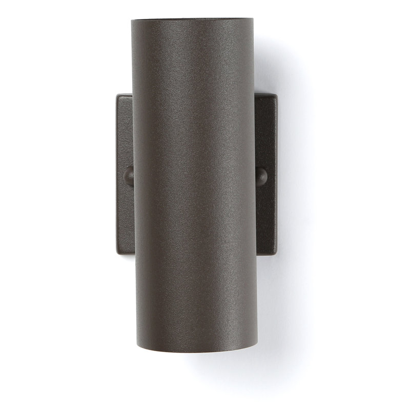 Modern Distressed Bronze Cylinder Wall Light with Up/Down Xenon Lighting