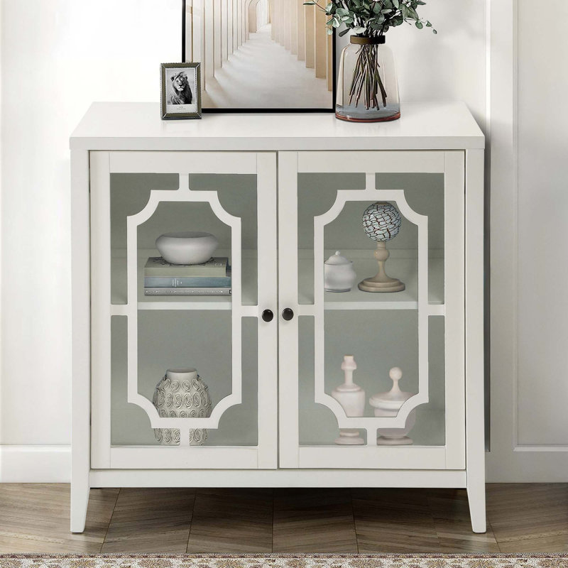 Console blanche avec 2 portes