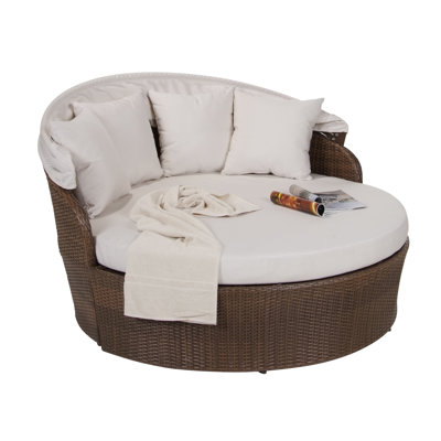58'' Wide Wicker Patio Daybed with Cushions