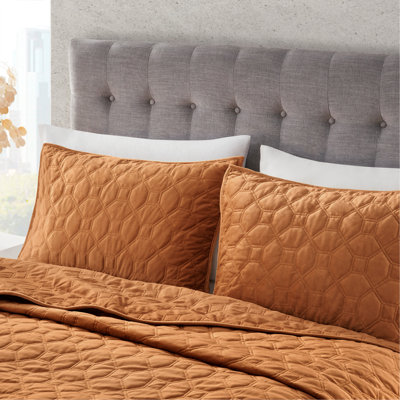 Ensemble de courtepointe en velours luxueux avec motif géométrique, très grand / très grand californien pour une literie confortable et élégante