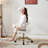 Modern Velvet Vanity Task Chair with Wheels-618260210-626122099
