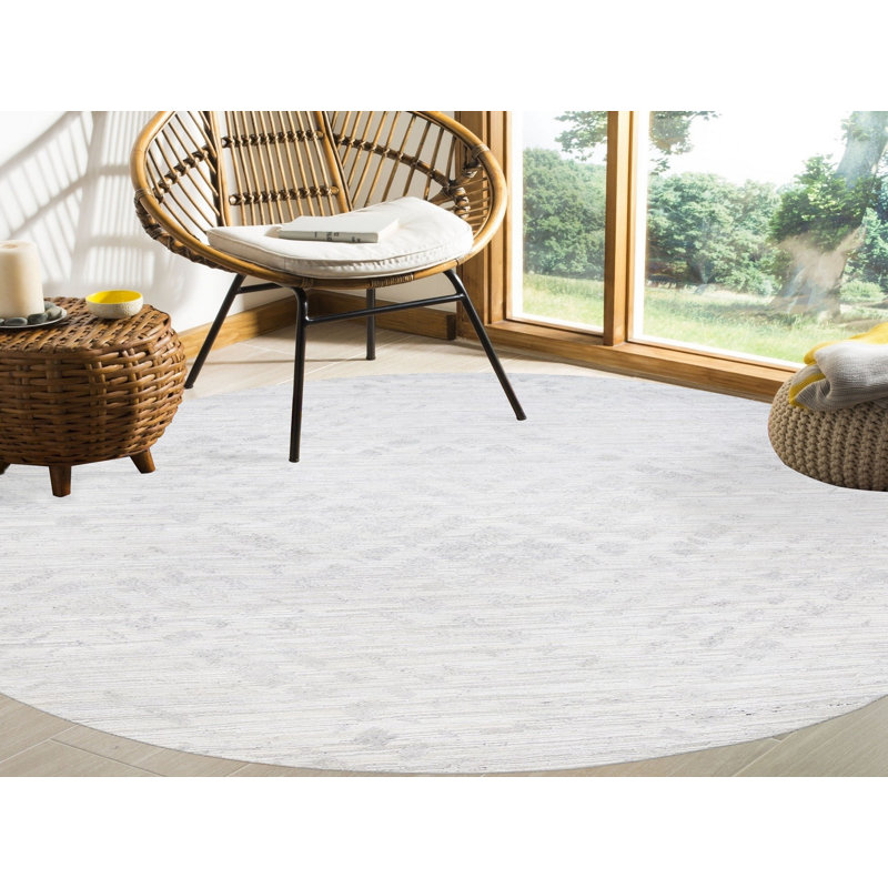 Tapis oriental rond en laine noué à la main 11 pi 10 po x 11 pi 10 po - MOA10262932