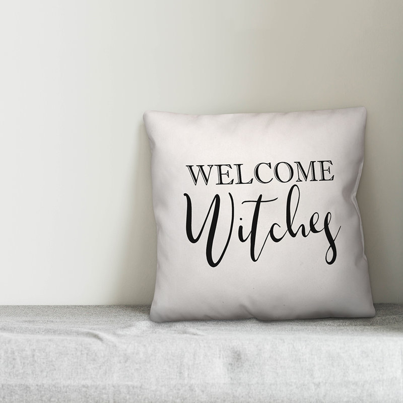  Coussin Welcome Witches, Utilisation intérieure seulement, 16 po x 1 po