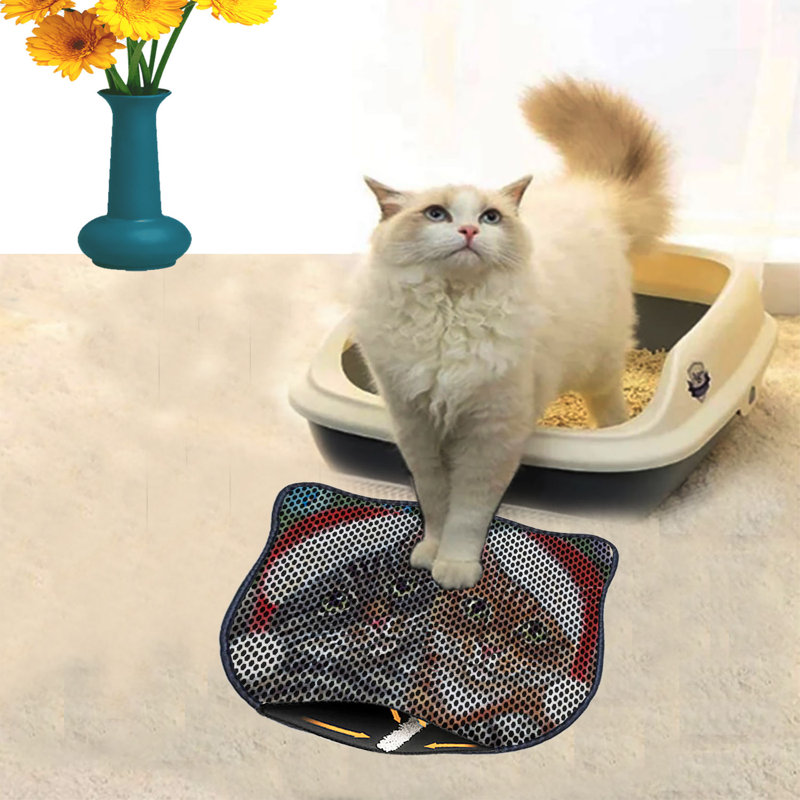 Durable Cat Litter Mat, 15.7 x 19.7 inches | 50% PVC / 50% Polyester, Machine Washable & Vacuum Friendly | Perfect for Easy Cleanup, Non-Slip Design to Keep Your Home Clean & Fresh, Ideal for Pet Owners