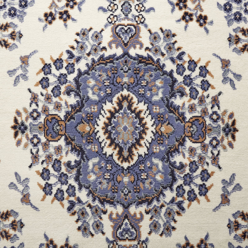 Tapis oriental bleu Modena, Tapis de couloir 1 pi 1 po x 7 pi 3 po