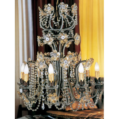 8 - Light Candle Style Classic/Traditional Chandelier with Crystal Accents