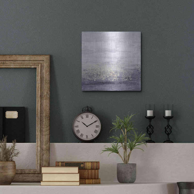 Art mural en métal Orren Ellis «Amethyst Glitter I» par Jennifer Goldberger, H 12 po x l 12 po