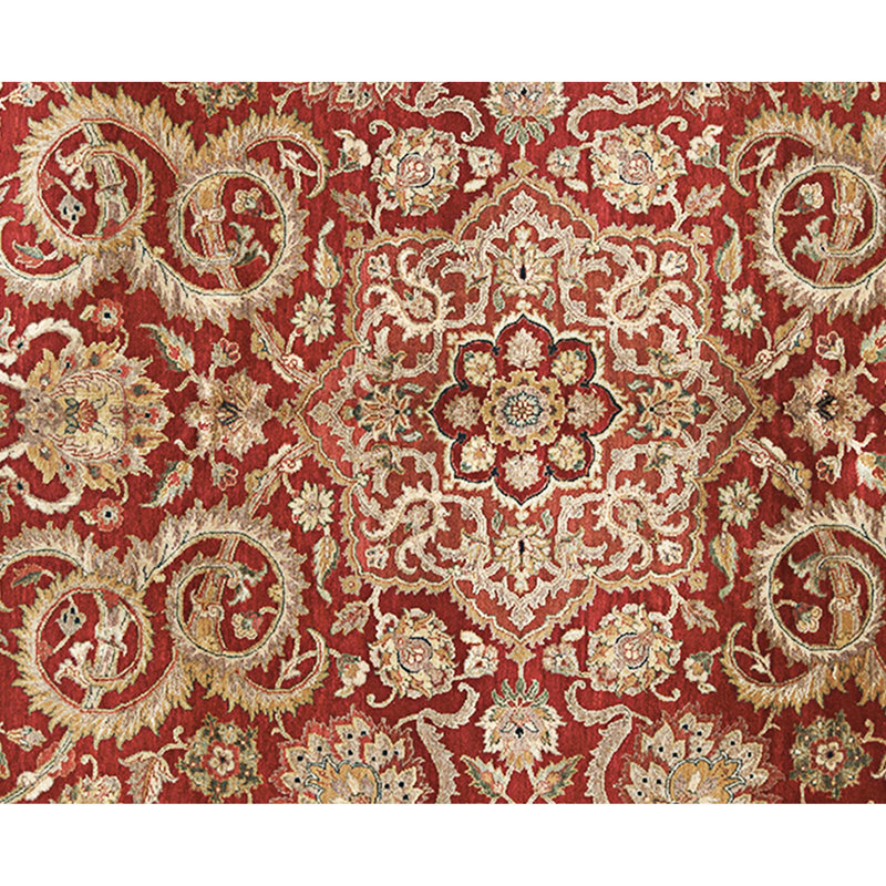 High-Quality Hand-Knotted Red And Blue Area Rug, Rectangle 8'3" x 9'11"