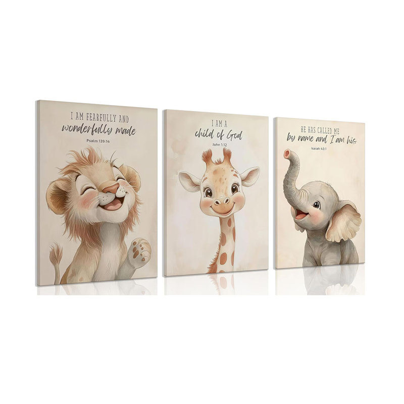 Animals 3 - Piece, 40 cm H x 90 cm W
