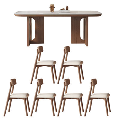 Casual simple rectangular dining table set
