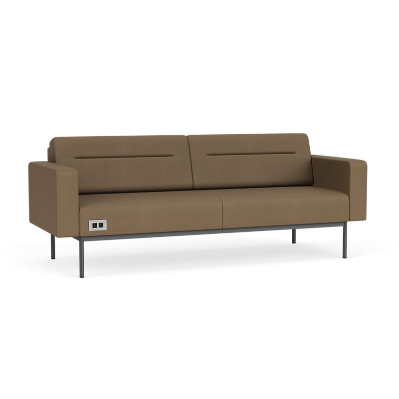 Canapé de réception Darsey, Patriot Plus taupe, Avec alimentation, Gris anthracite