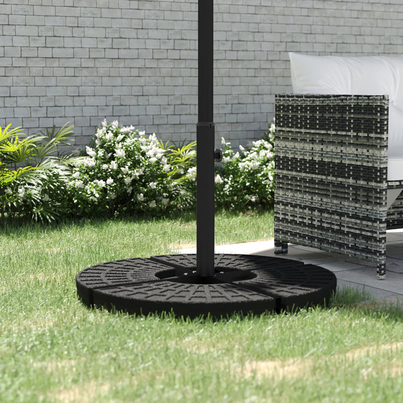 Base de parasol noire, universelle pour les petits et les grands parapluies de marché, stabilité accrue pour l'extérieur, utilisation en croix stable et parasols, avec caractéristique