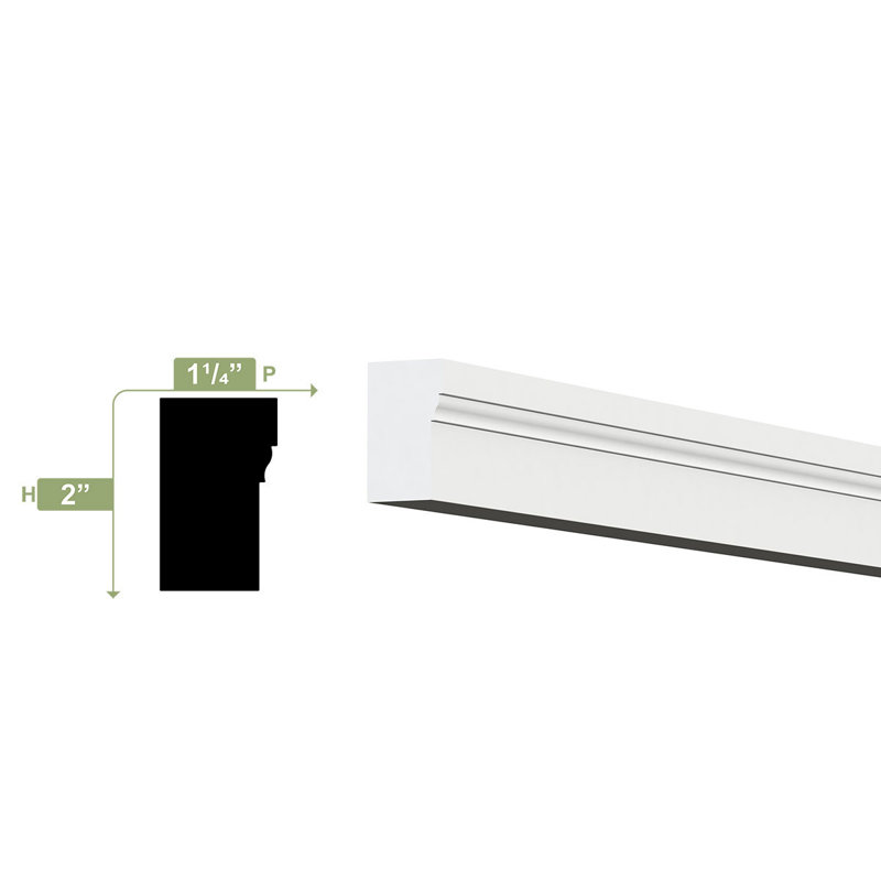 96'' White PVC Brick Moulding for Doors and Windows