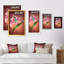 Fleur de lys rouge - peinture sur toile encadrée-711432226-711432227