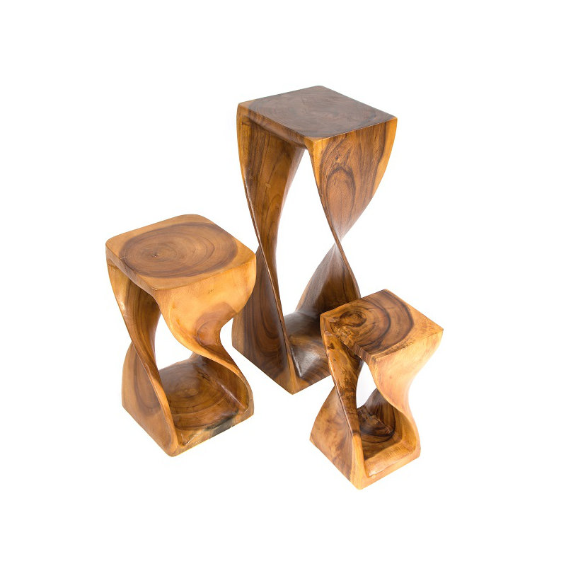 Alvo Solid Wood Accent Stool, Honey