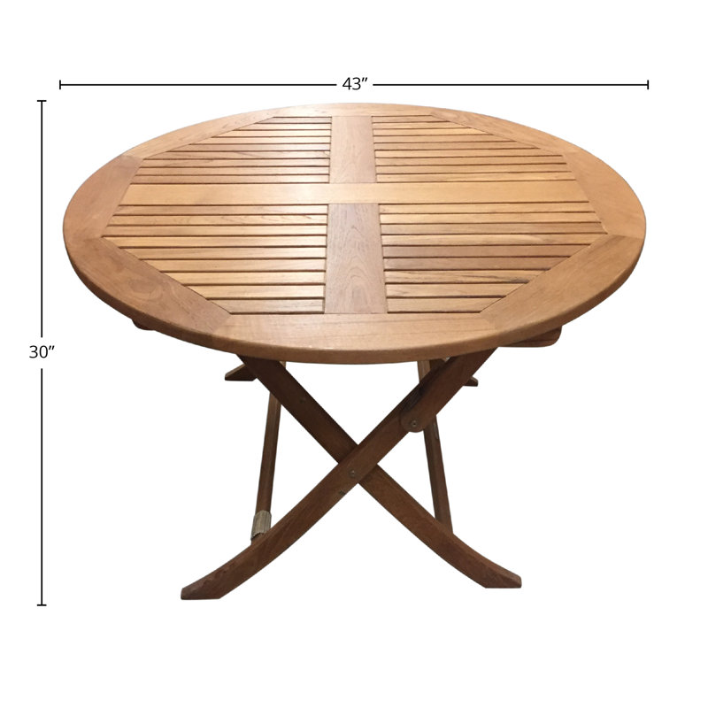 Table pliante en teck Jarrit, naturel