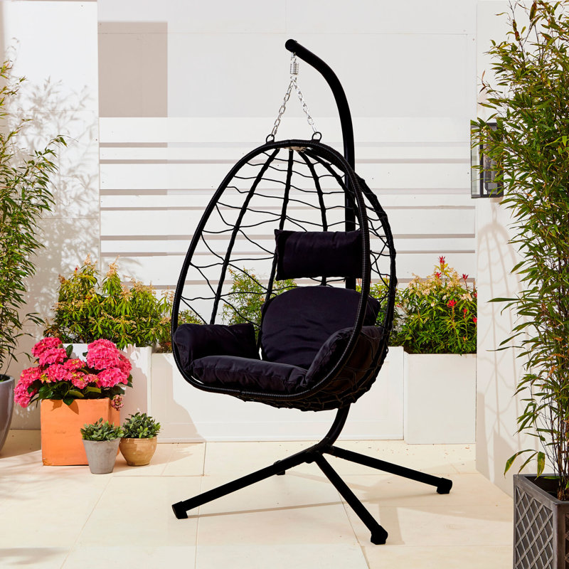 Royale Egg Chair with Stand, Black