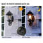 Ensemble de 2 lanternes murales d'extérieur rétro - Élégante applique extérieure en aluminium noir avec panneaux de verre pour l'éclairage de la véranda, du patio et de la porte d'entrée
