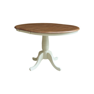 Ingbert Extendable Solid Wood Pedestal Dining Table