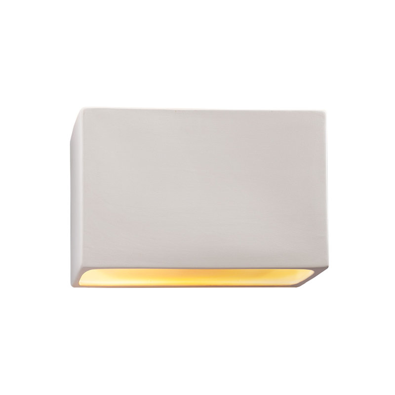 Bergen Beach Ceramic Wall Light, 8" H x 16.5" W x 4" D, Bisque