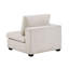 Chaise modulaire contemporaine en chenille beige à un bras avec coussins réversibles et coussin de rangement