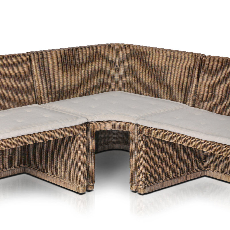 Senna L-Shape Dining Banquette, Right Hand Facing, 32.5" H x 83.25" W x 83.25" D