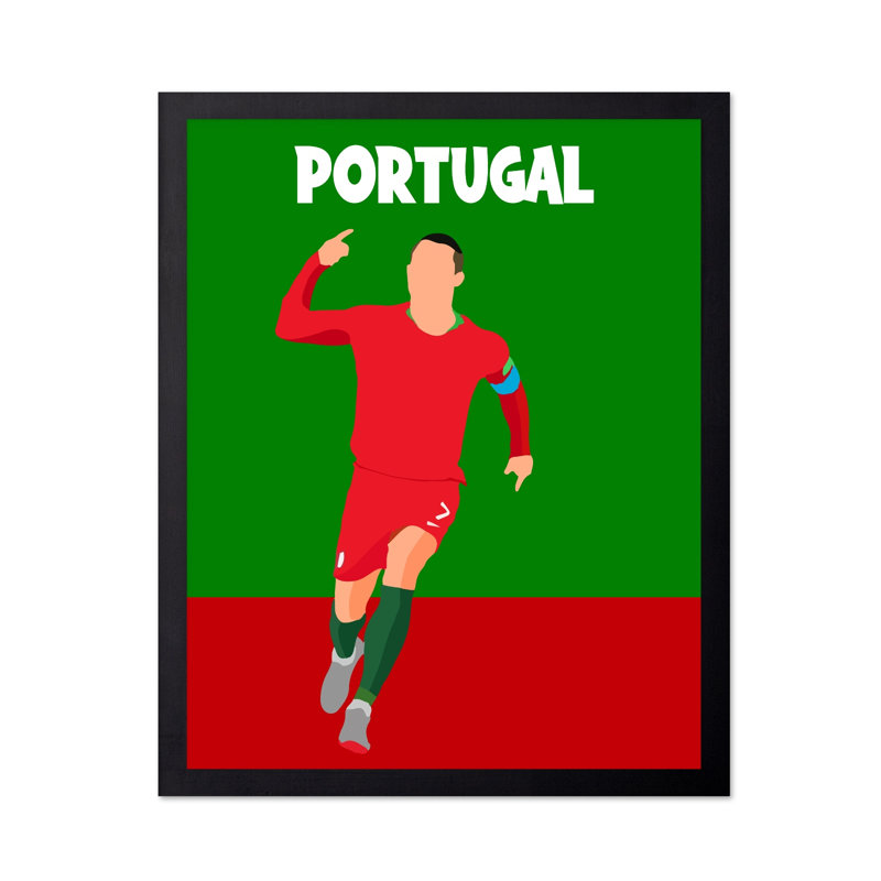 Portugal, soccer, Black Framed, Poster, 18"H x 24"W