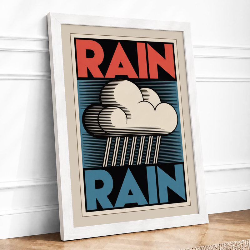 Rain Typography - Print, A4 - 29.7 x 21.0 cm, White