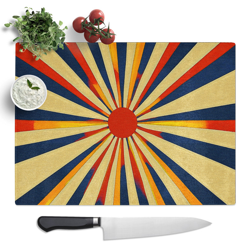 Sunburst Design Vol.5  Glass Chopping Board