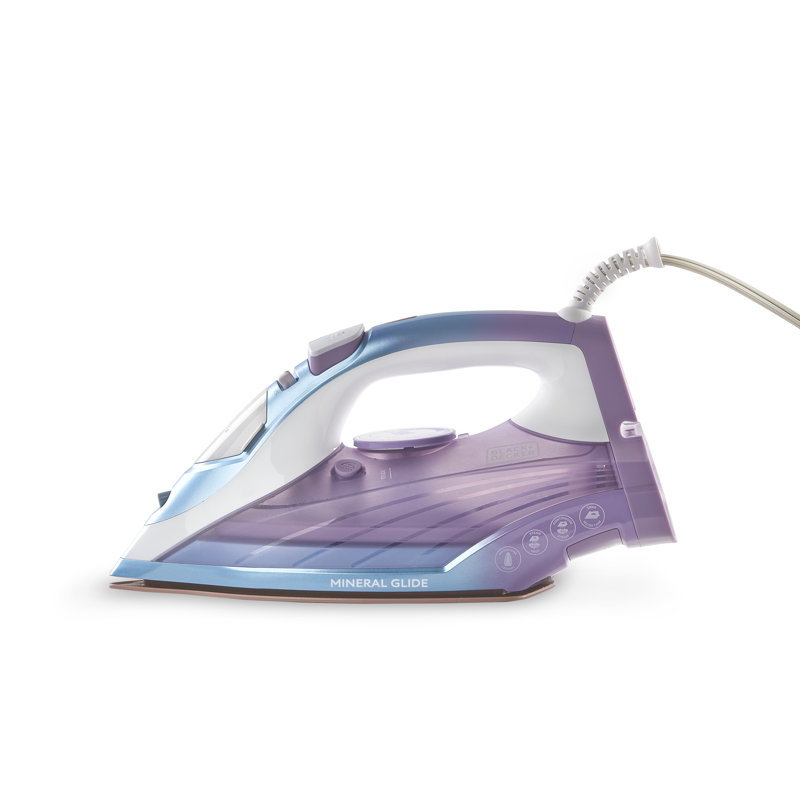 BLACK+DECKER Moonstone Iron, IR2323-1AD, Ceramic Infused Soleplate & Anti-Drip, Auto Clean and Auto Shut-off, 50% Smoother Glide for Fabric Wrinkles