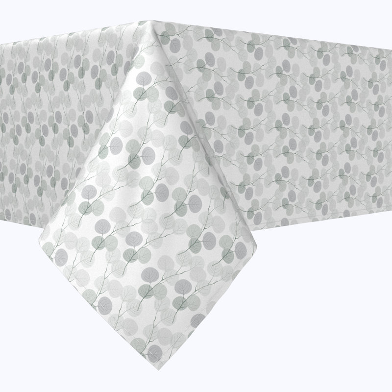 Rectangular Tablecloth, 100% Cotton, 52X104", Monochrome Branches, 52" x 52"