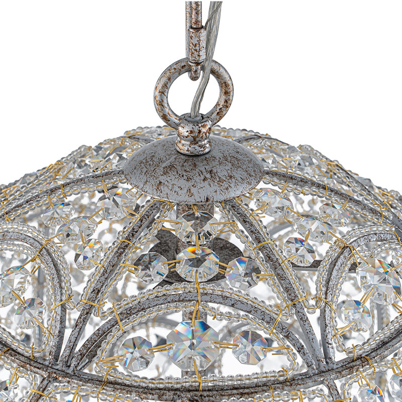 Luminaire suspendu sphère cristal , H 20,9 po x l 16,9 po x P 16,9 po