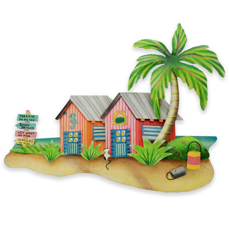 Handmade Coastal Plants & Flowers Wall Decor on Metal