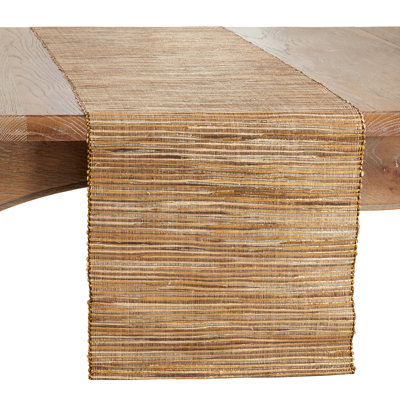 Bevis Shimmering Woven Nubby Natural Table Runner