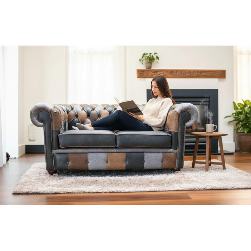 2 Seater Full Grain Leather Sofa