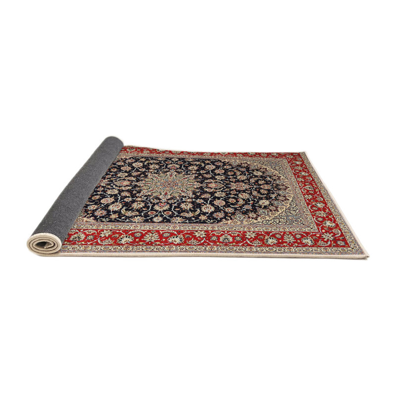 Tapis rouge/beige/noir traditionnel Eukleides, Rond 3 pi