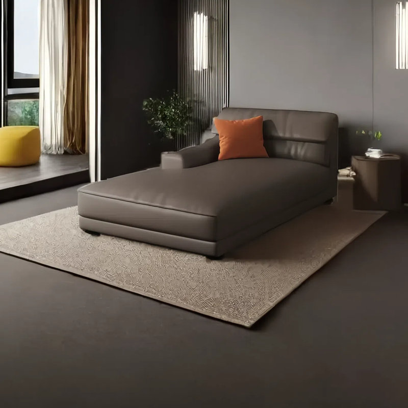 Méridienne simple Fashion Home, Émulsion, Accoudoir à droite (vu de face), Brun foncé