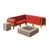 Structure en teck / coussin rouge