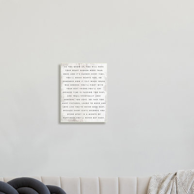 «Sixty Seconds Upset», art textuel sur panneau de fibres à densité moyenne