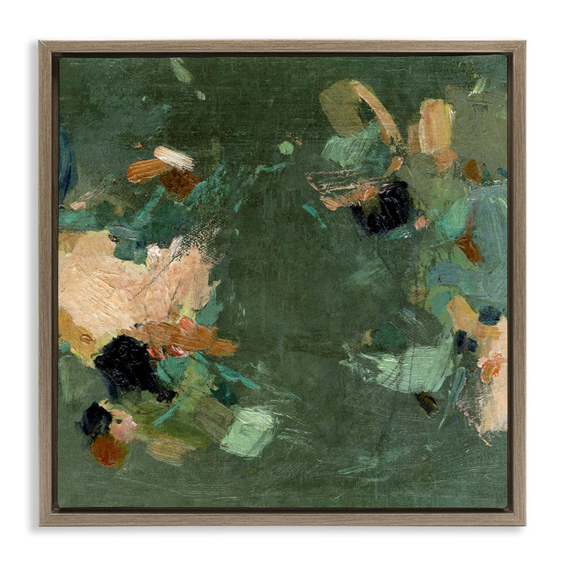 «Green Hued Abstraction Brown», art mural sur toile flottante par Suzanne Nicoll, H 25 po x l 25 po